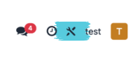 Capture d'écran du haut de la page d'une base de données Odoo avec l'icône de Studio surlignée en bleu.